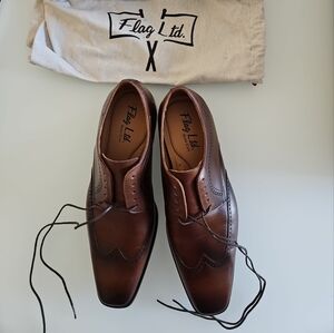 Men's or Young Men Brown Wingtip Leather Sz 8